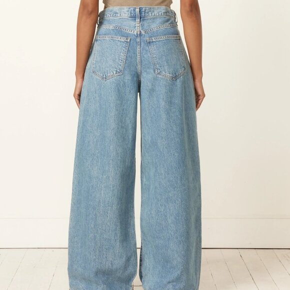 NWOT Agolde Ellis Trouser Wide Leg Baggy Lyocell Recycled Nylon Pleated Jeans - Picture 2 of 12